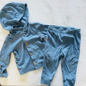 EUC Carters 9m Ribbed Blue Matching set Outfit with Jacket and Pants